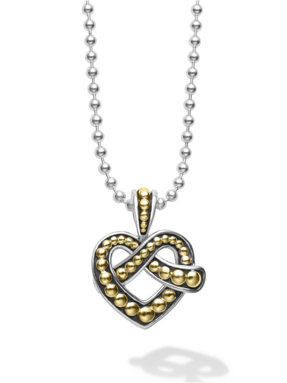 LAGOS 18K Gold & Sterling Silver Beloved Heart Pendant Necklace NWT